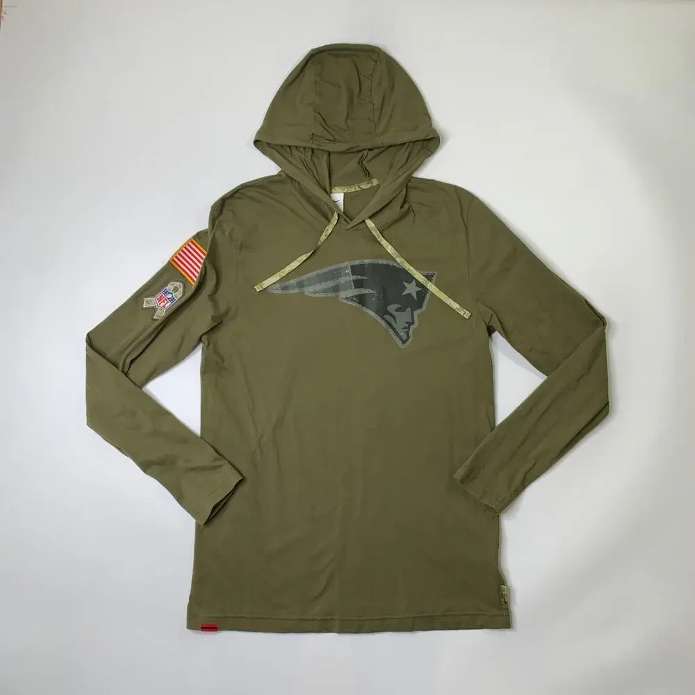 New England Patriots Hoodie Boys M Medium Army Green NFL Salute To Service Nike